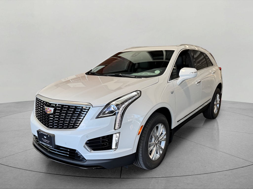 2026 Cadillac XT5 Luxury in Crystal White Tricoat — front three-quarter view