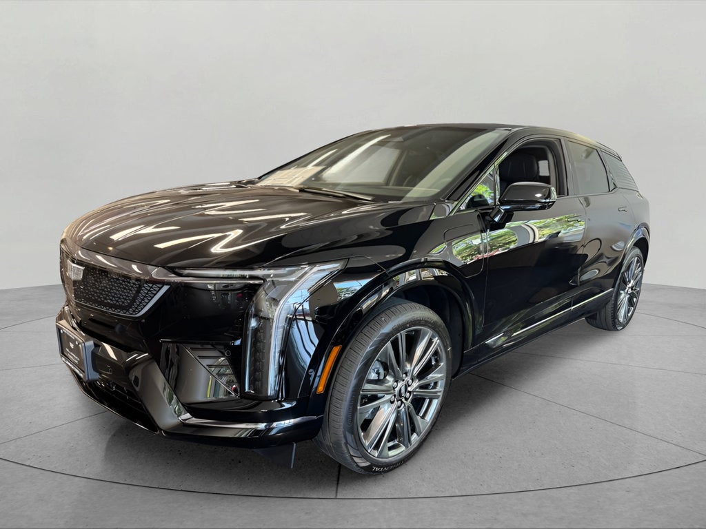 2026 Cadillac OPTIQ Premium Sport in Black Raven — front three-quarter view