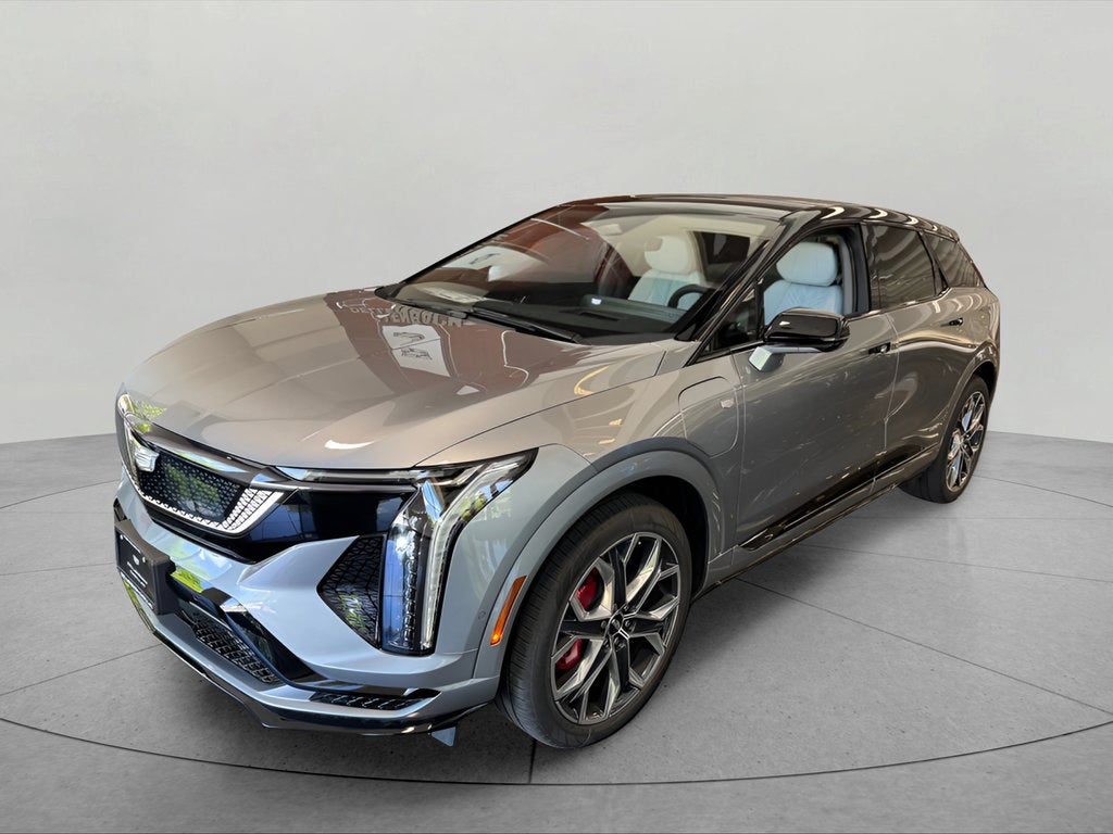 2026 Cadillac OPTIQ V-Series in Argent Silver Metallic — front three-quarter view