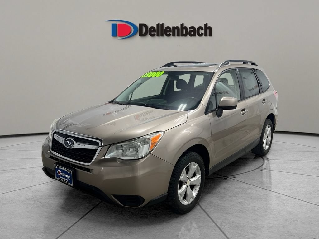 2016 Subaru Forester 2.5i Premium in Burnished Bronze — front three-quarter view