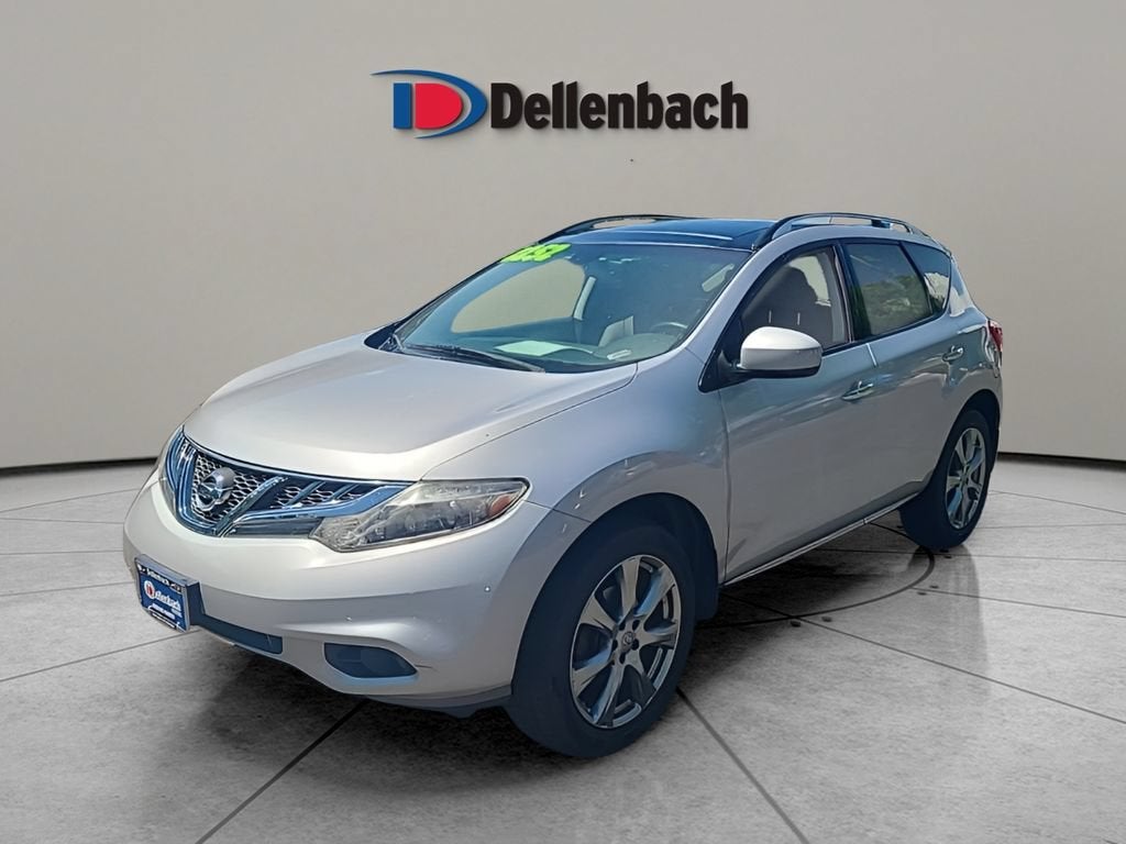 2012 Nissan Murano LE in Brilliant Silver — front three-quarter view